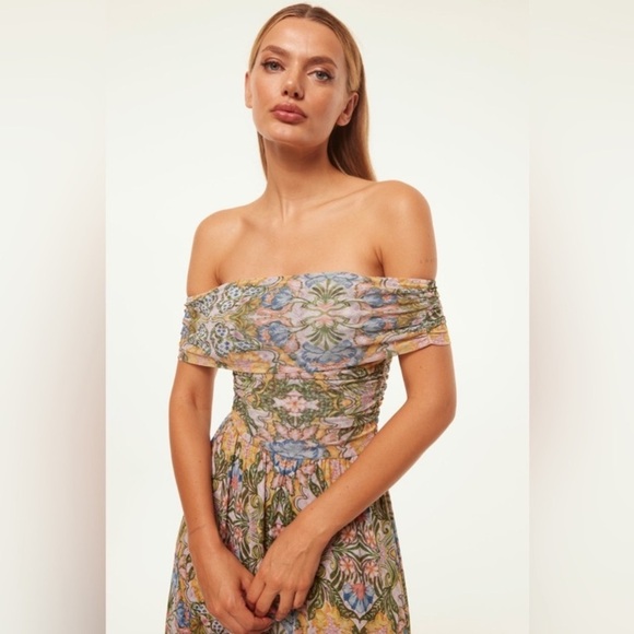 MISA Fiorella Off the Shoulder Maxi Dress Dolce Vita Kaleidoscope - Picture 5 of 15